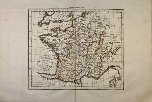 Carte ancienne du Royaume de France par Félix Delamarche