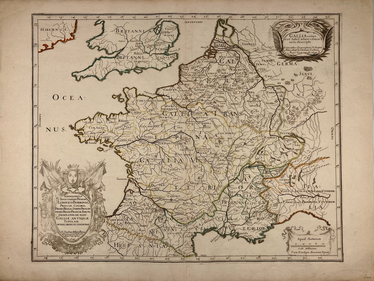Carte ancienne de la Gaule par Nicolas Sanson
