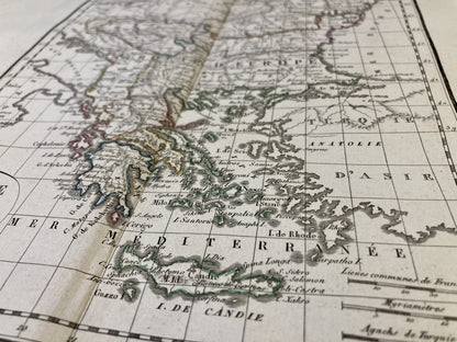 Détail de la carte ancienne de la Turquie d'Europe par Félix Delamarche