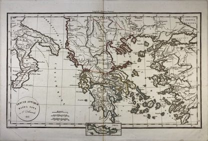 Carte ancienne de la Grèce antique par Félix Delamarche