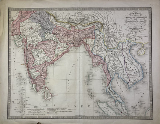 Carte ancienne des Indes Britanniques par J. Andriveau