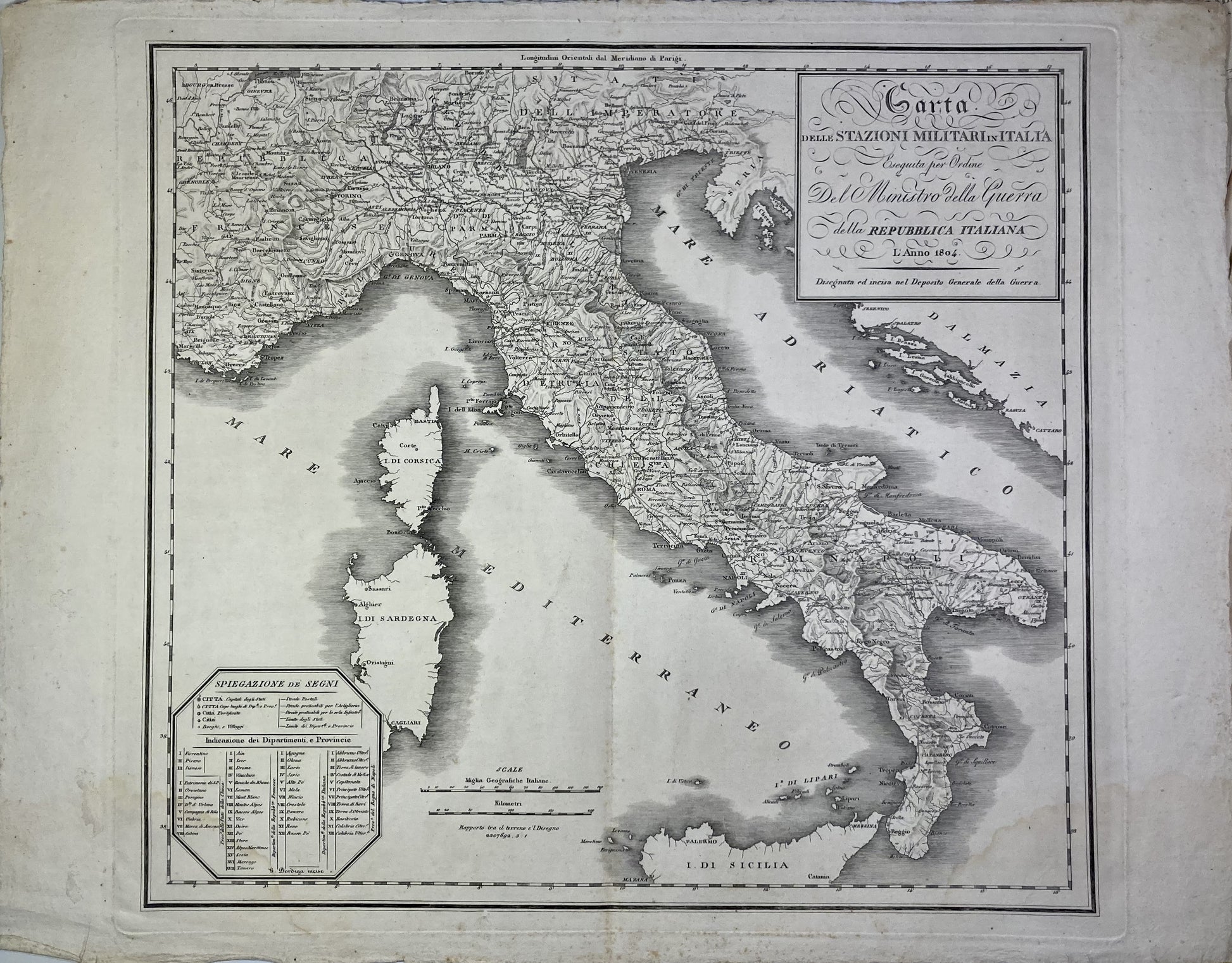 Carte ancienne de la République italienne 1