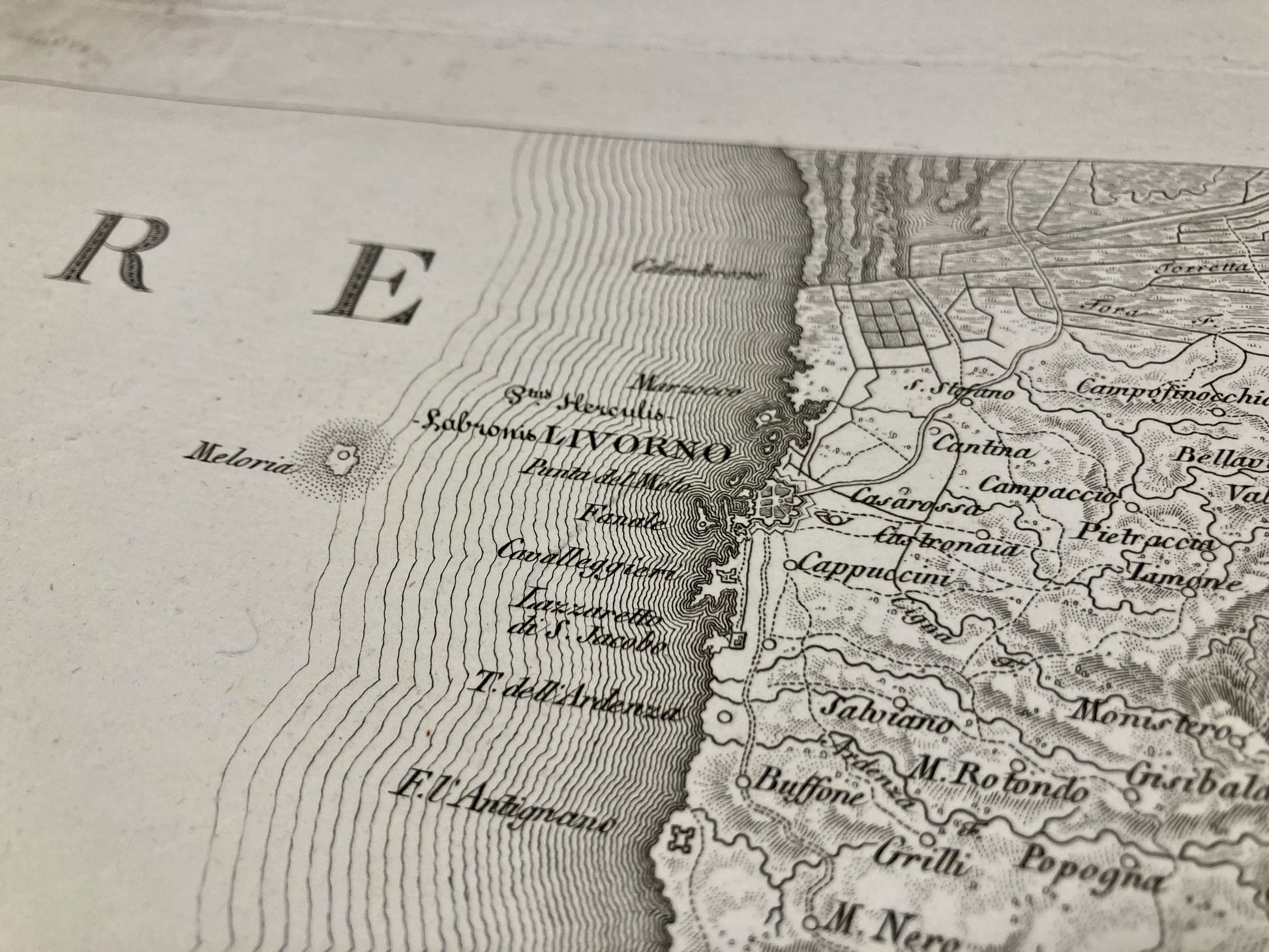Autre détail de la carte ancienne de la Côte Toscane