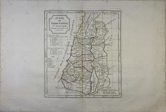 Carte ancienne de la Judée par Félix Delamarche