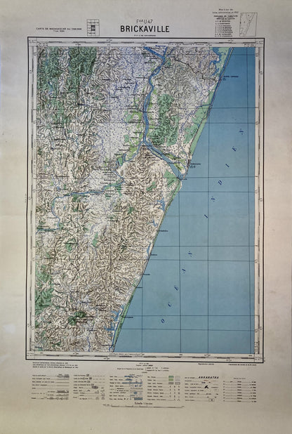 Carte ancienne de Madagascar, région de Brickaville