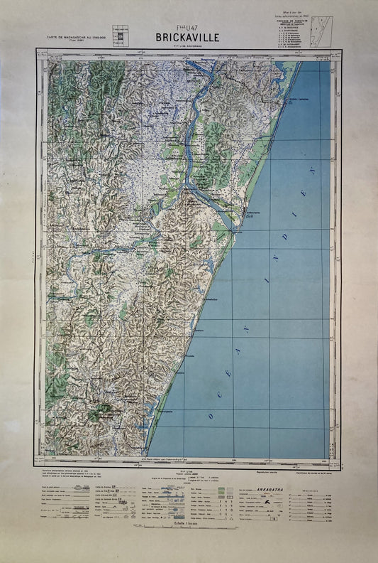 Carte ancienne de Madagascar, région de Brickaville