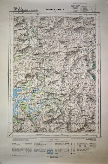Carte ancienne de Madagascar, région de Miarinarivo
