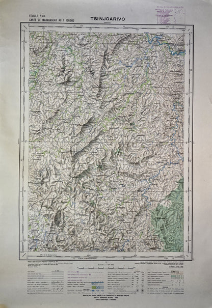Carte ancienne de Madagascar, région de Tsinjoarivo