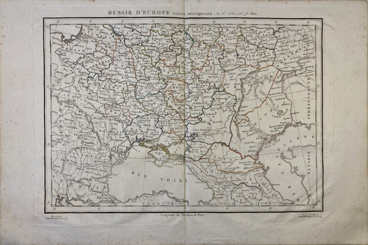 Carte ancienne du Sud de la Russie d'Europe par Félix Delamarche