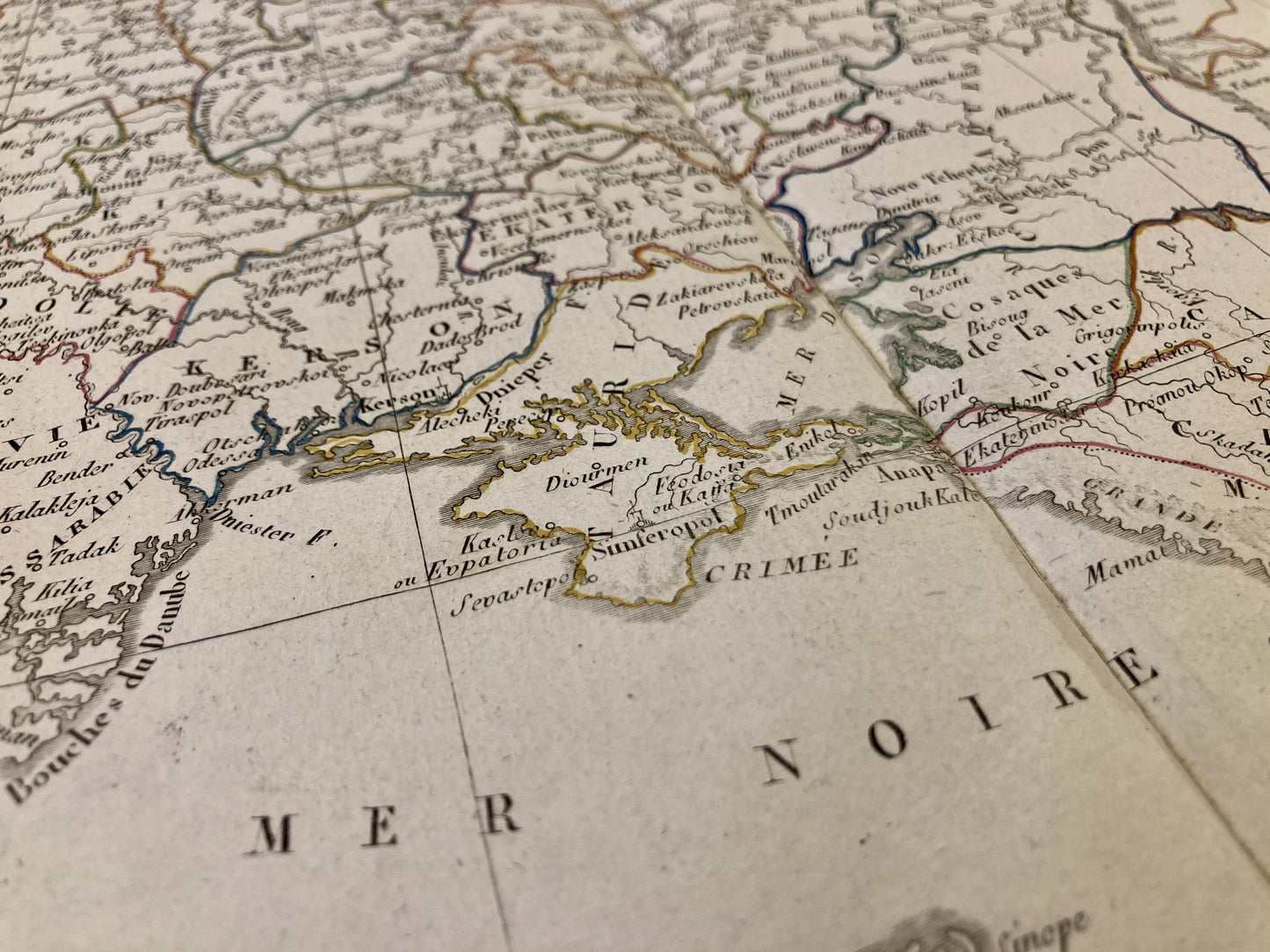 Détail de la carte ancienne du Sud de la Russie d'Europe par Félix Delamarche