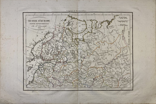 Carte ancienne du Nord de la Russie par Félix Delamarche