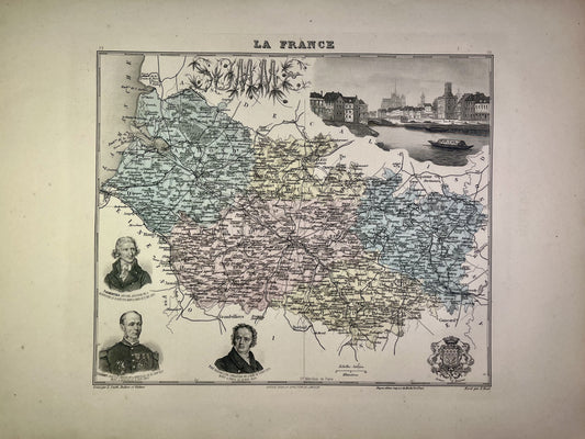 Carte ancienne de la Somme illustrée