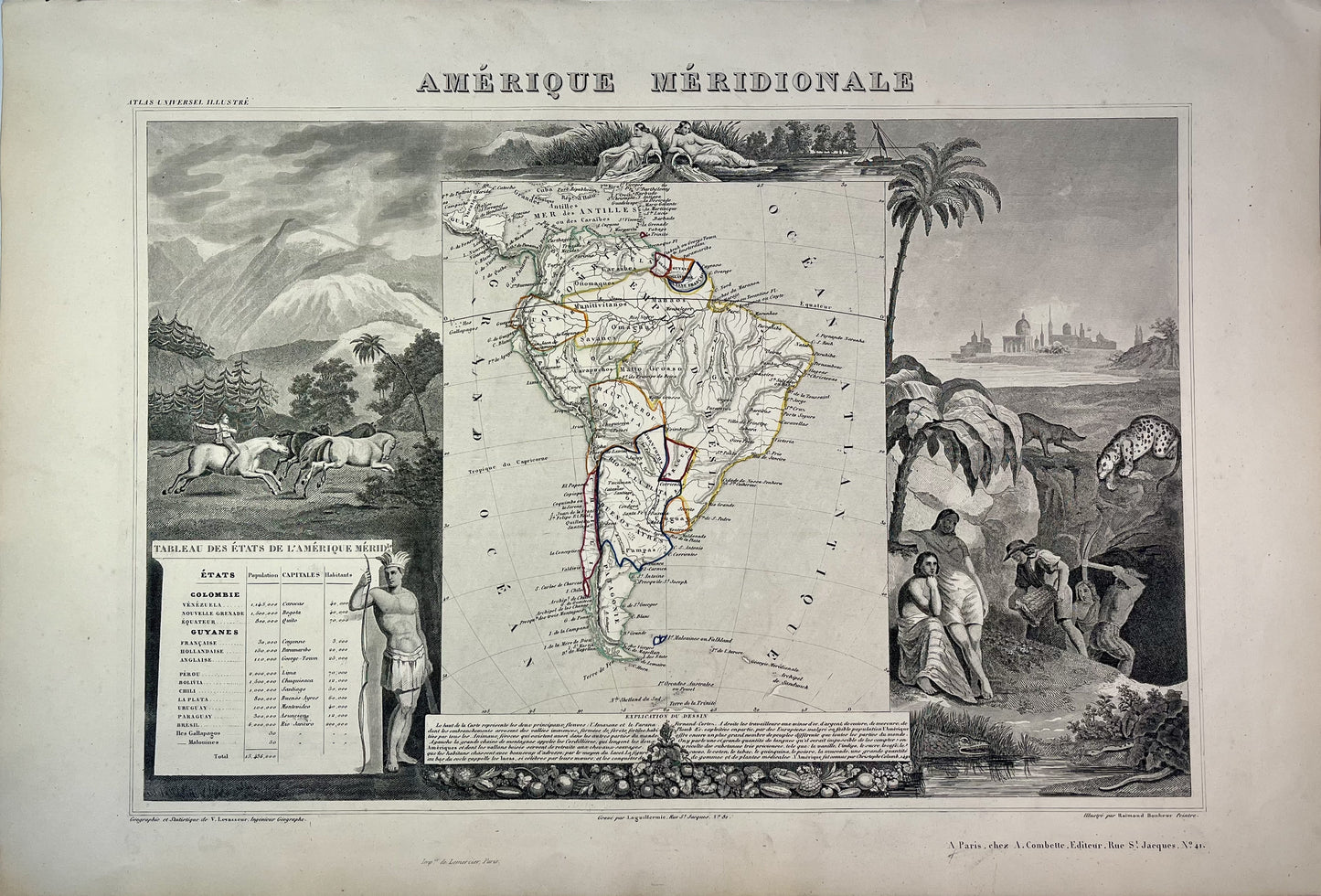 Achat carte de l'Amérique du Sud