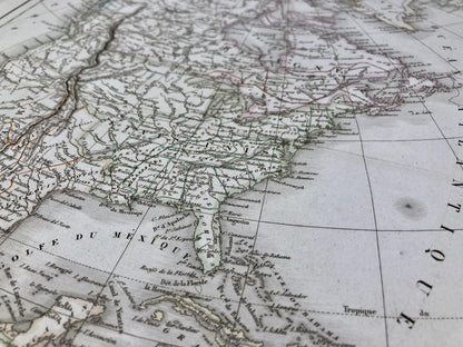 Détail de la carte ancienne de l'Amérique du Nord par F. Delamarche
