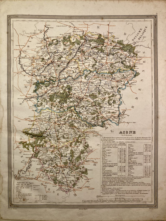 Carte départementale ancienne de l'Ain par Duvotenay 1Carte départementale ancienne de l'Aisne par Duvotenay