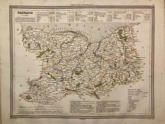Carte départementale ancienne du Calvados par Duvotenay