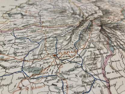 Détail de la carte départementale ancienne du Cantal par Duvotenay