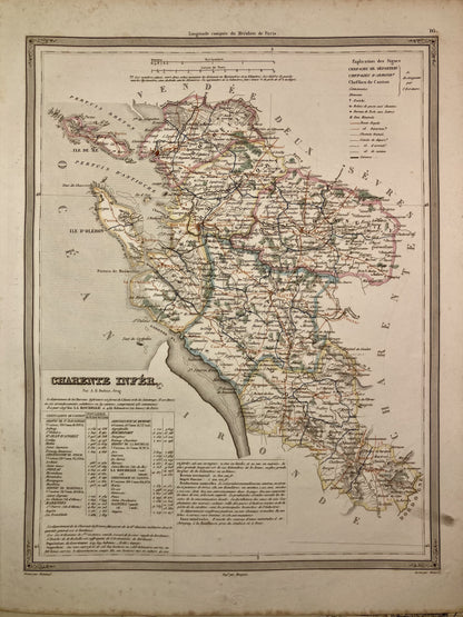 Carte départementale ancienne de la Charente-Maritime par Duvotenay