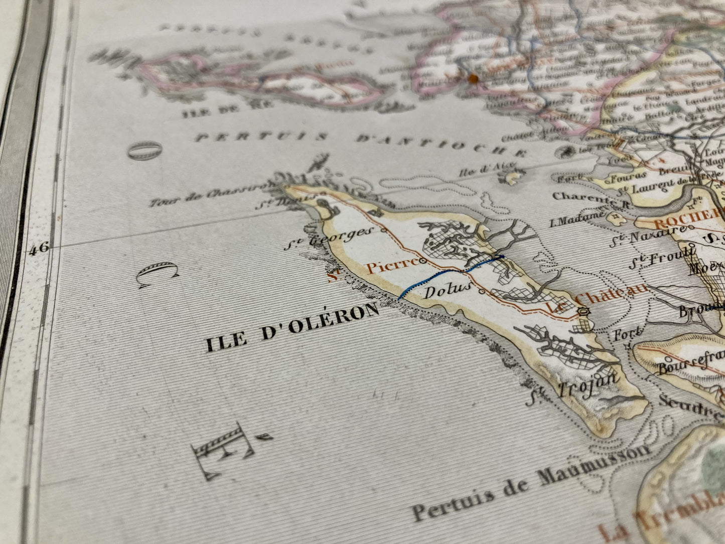 Détail de la carte départementale ancienne de la Charente-Maritime par Duvotenay