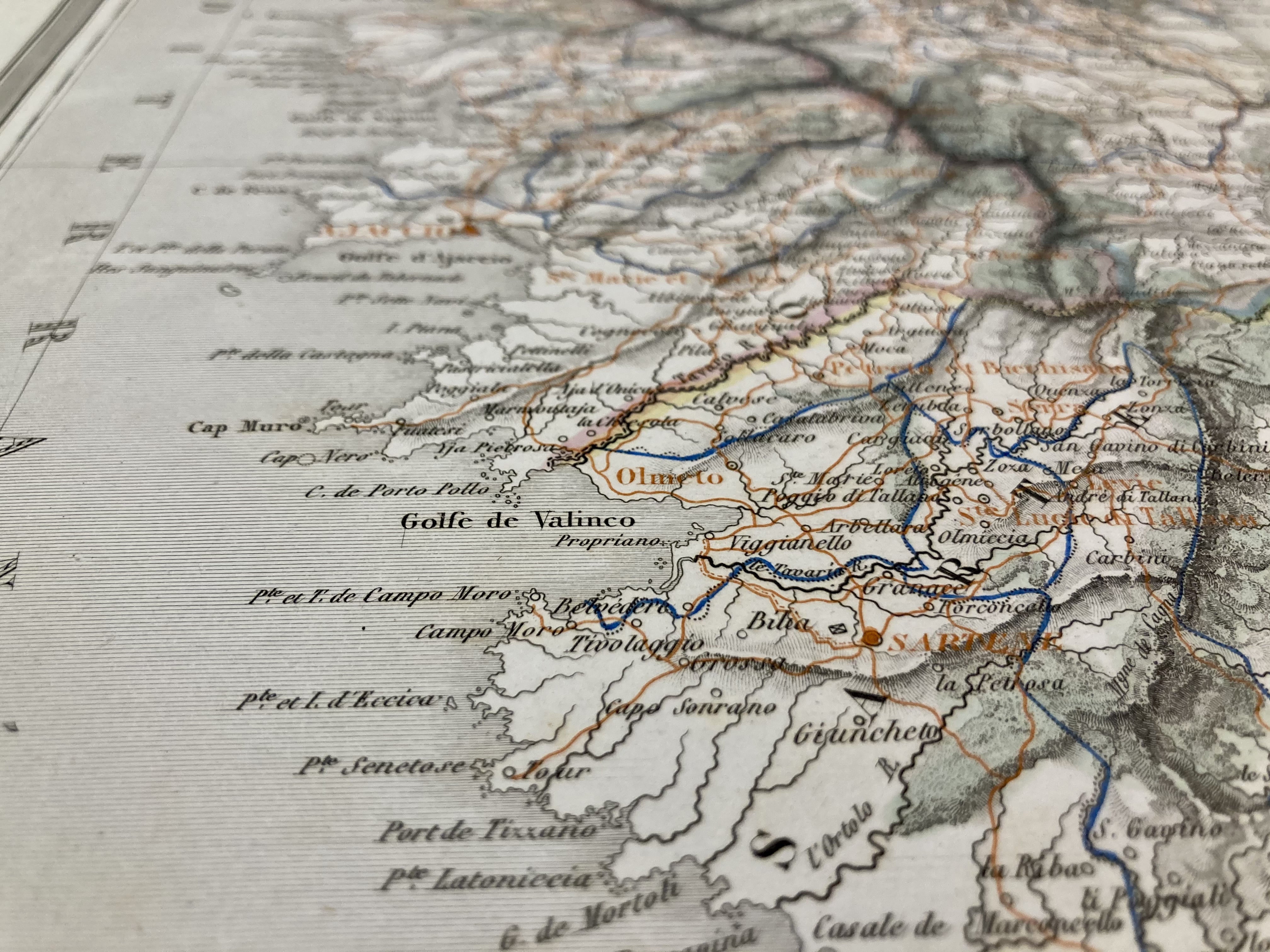 Sac En Tissu Corse Département Ile France - Carte Vintage 19ème Siècle - 38x42 Cm - Neuf