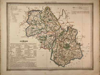 Carte départementale ancienne de l'Isère par Duvotenay
