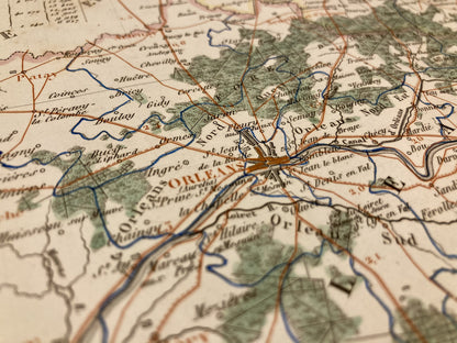 Détail de la carte départementale ancienne du Loiret par Duvotenay