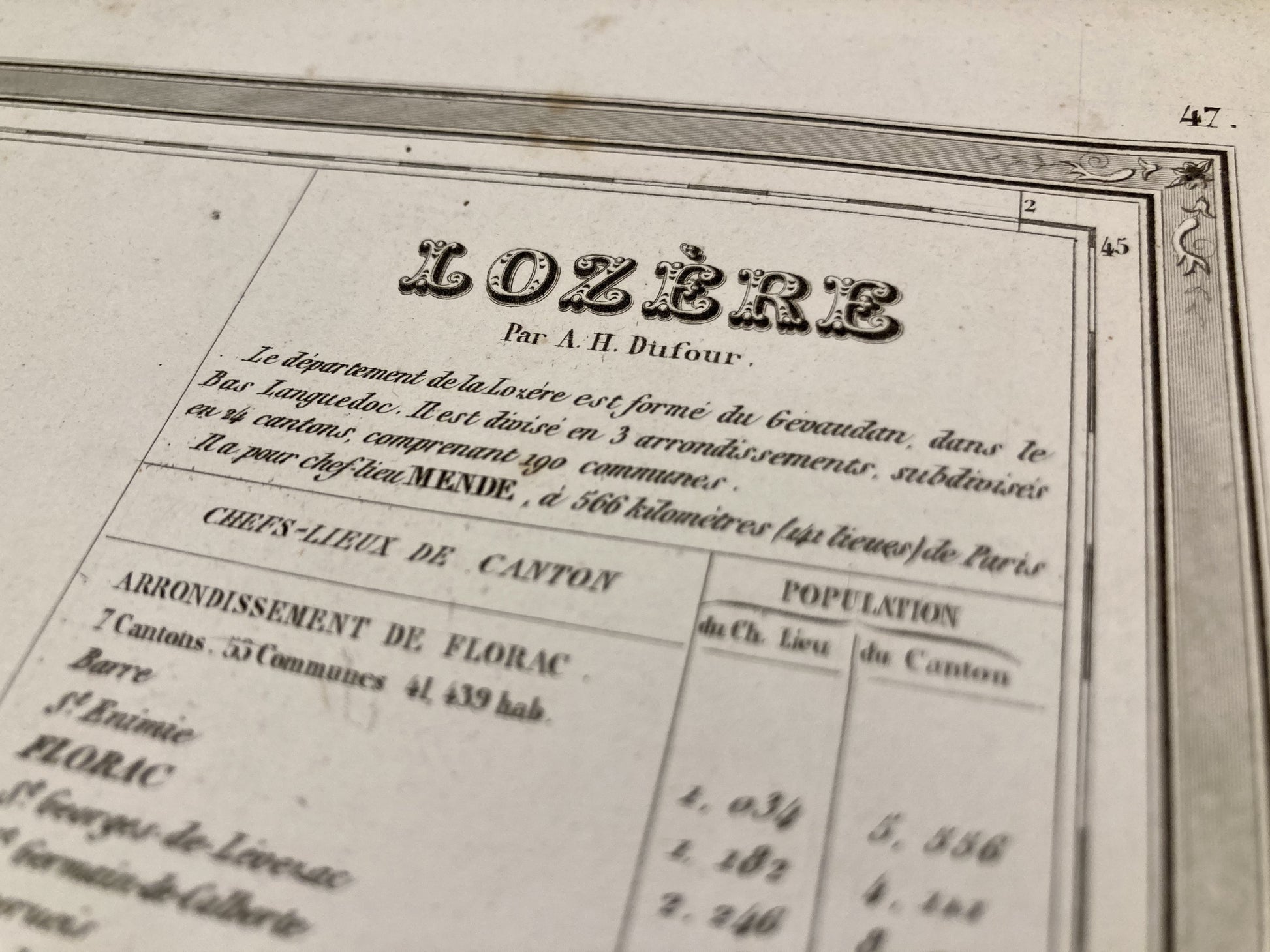 Carte départementale ancienne de la Lozère par Duvotenay 4