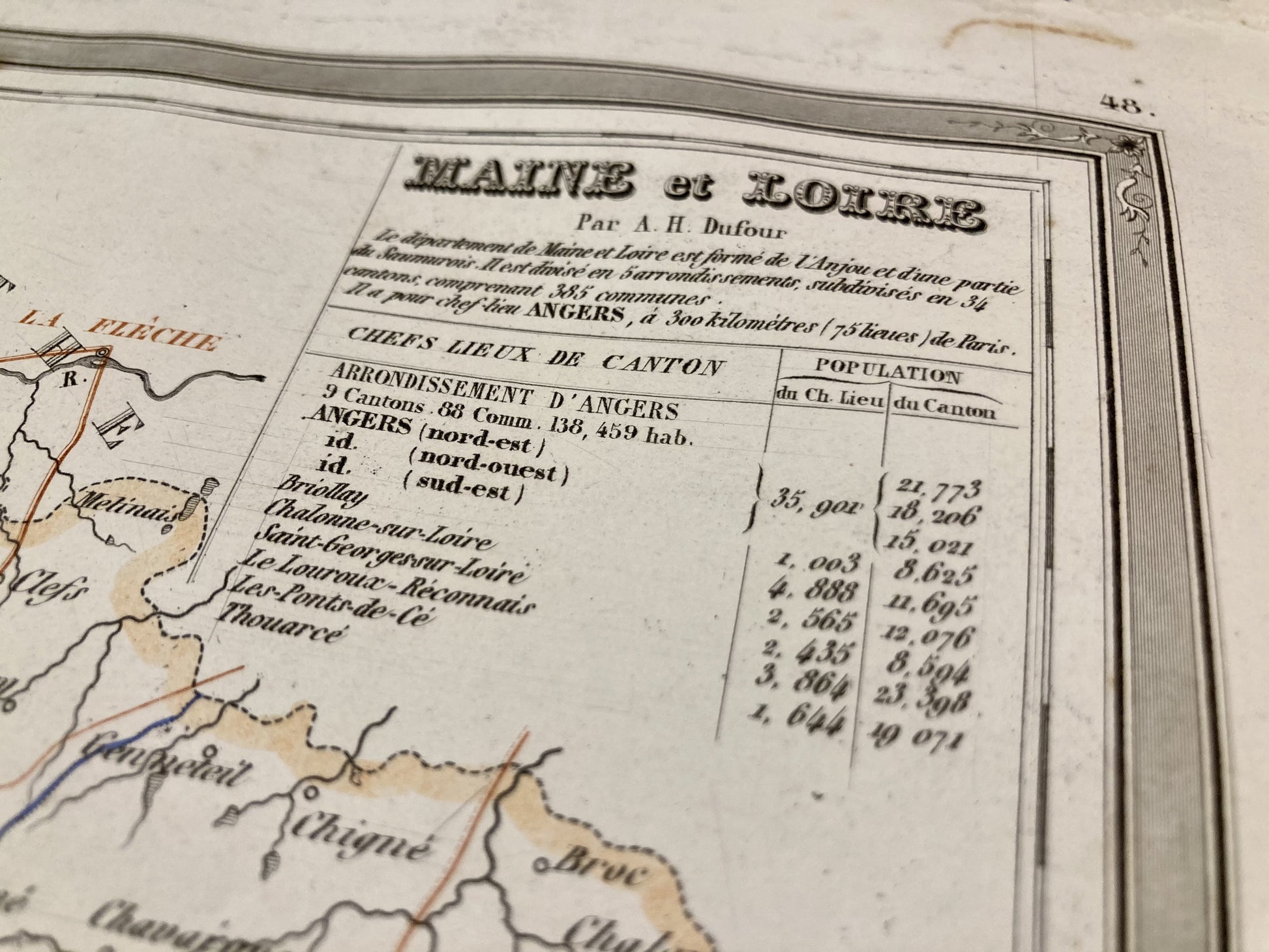 Carte départementale ancienne de la Maine-et-Loire par Duvotenay 4
