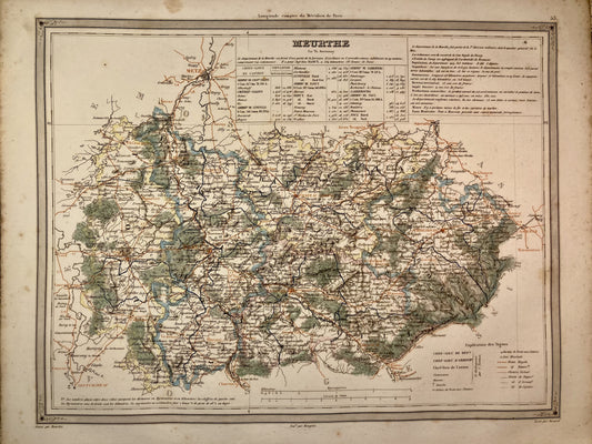 Carte départementale ancienne de la Meurthe par Duvotenay