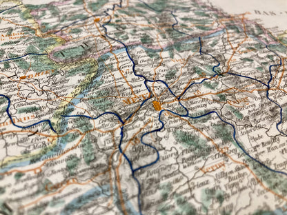 Détail de la carte départementale ancienne de la Moselle par Duvotenay
