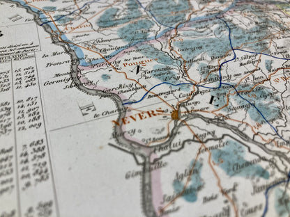 Carte départementale ancienne de la Nièvre par Duvotenay 4