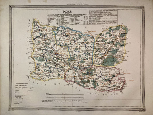 Carte départementale ancienne de l'Oise par Duvotenay