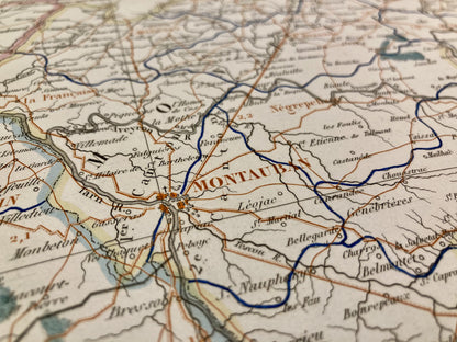 Détail de la carte départementale ancienne du Tarn-et-Garonne par Dufour