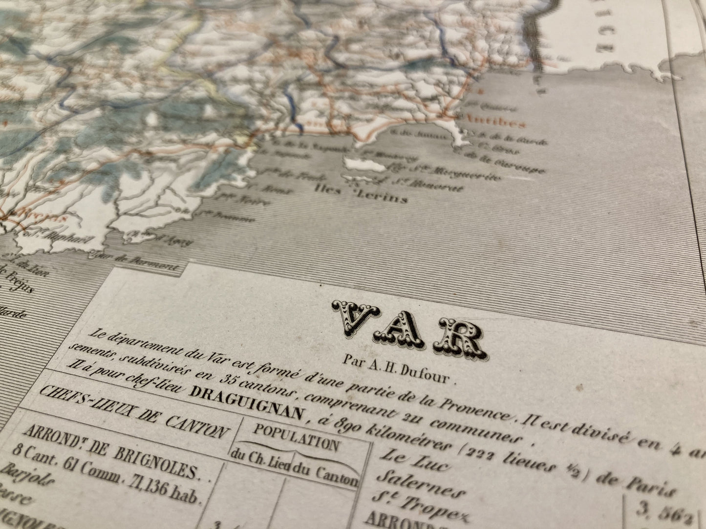 Carte départementale ancienne du Var par Dufour 4