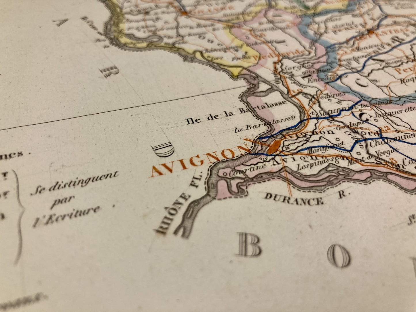 Détail de la carte départementale ancienne du Vaucluse par Dufour