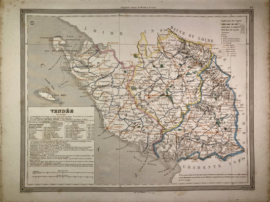 Carte départementale ancienne de la Vendée par Dufour
