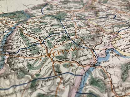 Détail de la carte départementale ancienne des Vosges par Dufour