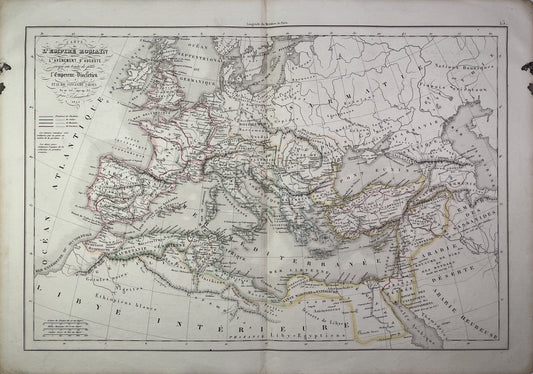 Carte ancienne de l'Empire Romain depuis l'avénement d'Auguste