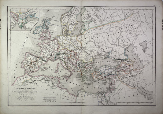 Carte ancienne de l'Empire Romain au IVè siècle par F. Delamarche