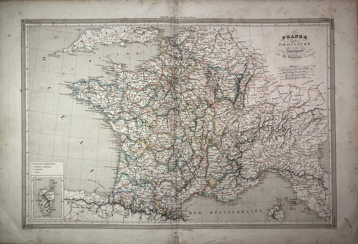 Carte ancienne de la France par Th. Duvotenay 2