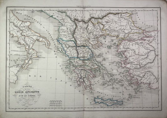Carte ancienne de la Grèce Antique par F. Delamarche