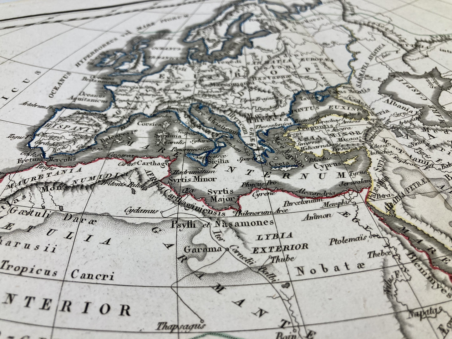 Détail de la carte ancienne du monde antique par Félix Delamarche