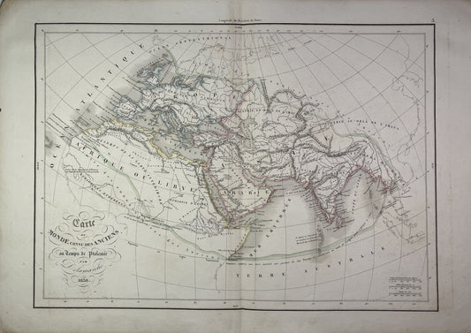 Carte ancienne du monde connu des anciens par F. Delamarche