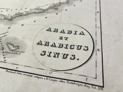 Carte géographique de la Péninsule Arabique Antique