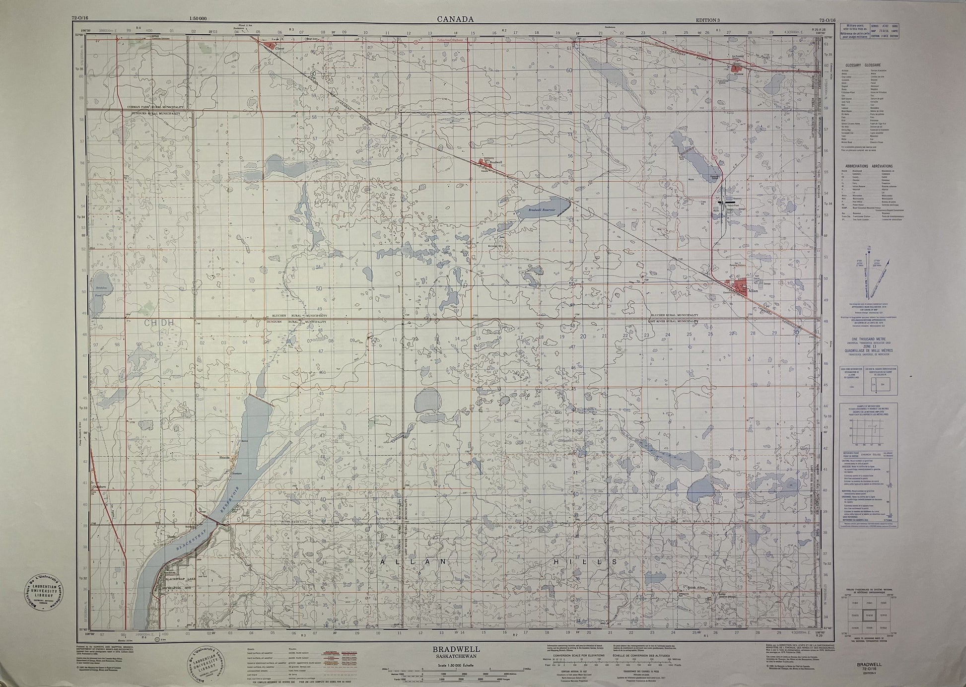 Carte ancienne du Canada, Bradwell, Saskatchewan