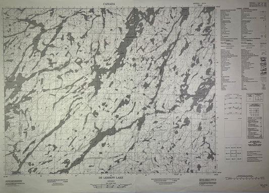 Carte ancienne du Canada, lac de Lesseps, Ontario