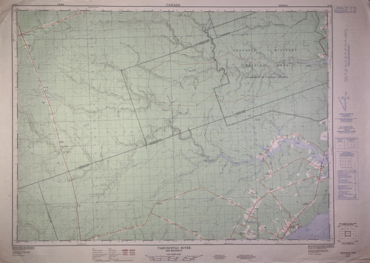 Carte ancienne du Canada, Rivière Tabusintac, New Brunswick