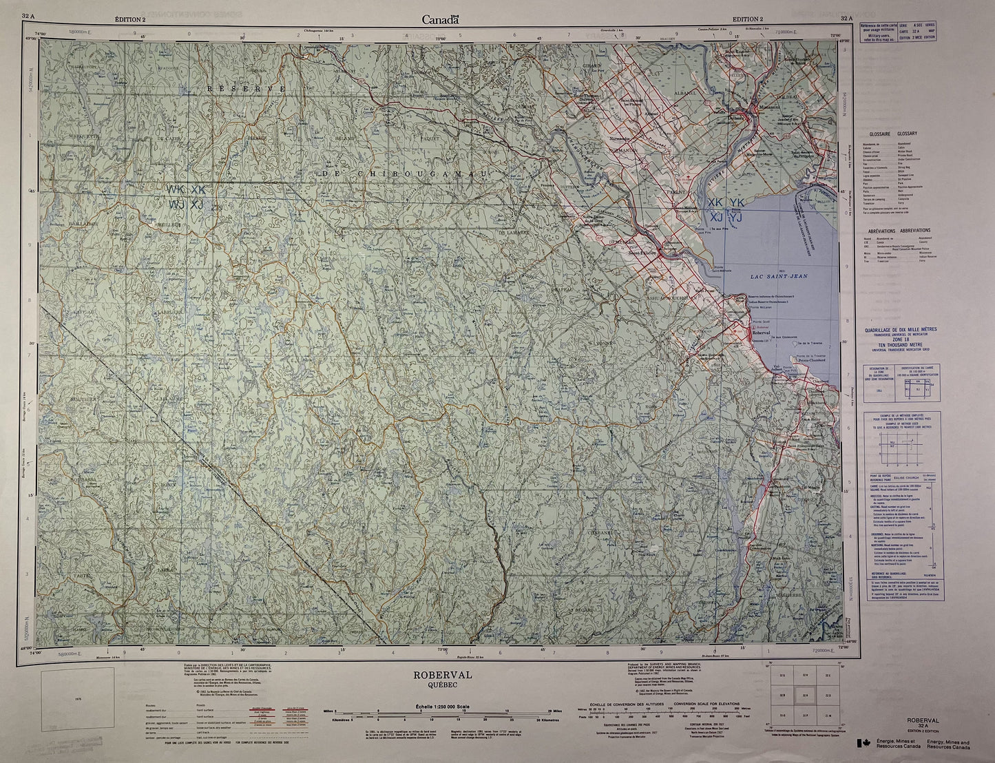 Carte ancienne du Canada, Roberval, Québec