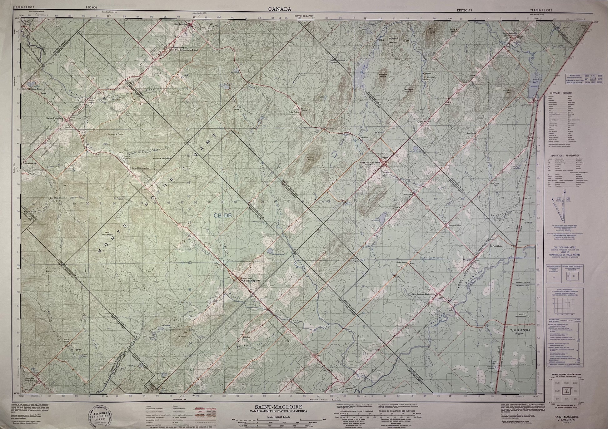 Carte ancienne du Canada, Saint-Magloire, Québec