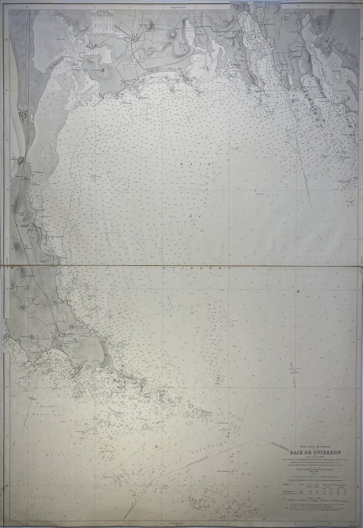 Carte marine ancienne de la Baie de Quiberon